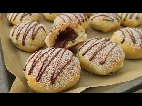 Видео: Воздушные булочки ШОКОЛАД - КОКОС с шоколадной начинкой