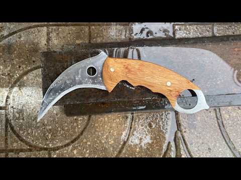 Видео: Острый нож Керамбит из старого ржавого диска пилы