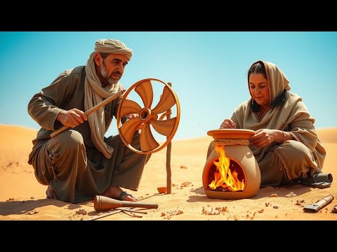 Видео: Завершили строительство примитивного глиняного горна и воздуходувки вручную