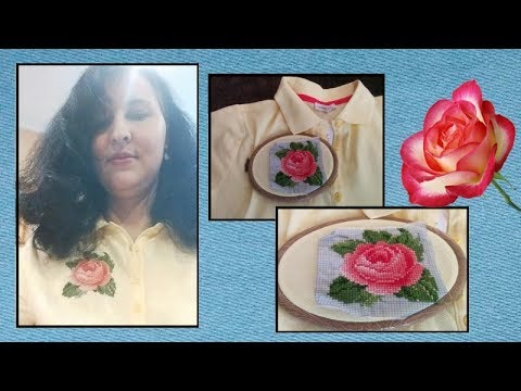 Видео: Вышивка крестиком на футболке, мастер-класс