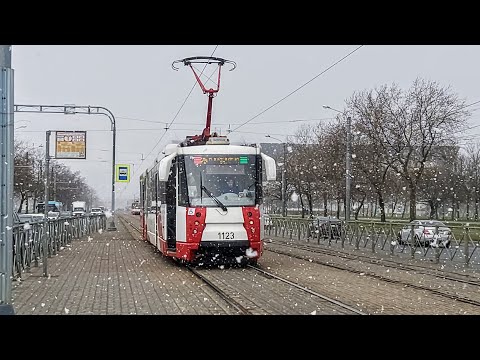 Видео: Трамвай, маршрут №25 (по Гашека к Малой Балканской) ЛВС-2005 б.1123 (28.04.2022) Санкт-Петербург