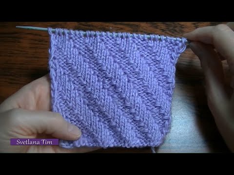 Видео: Двухсторонний Узор спицами ДИАГОНАЛЬНЫЕ ПОЛОСКИ для ШАРФА или СНУДА. Вязание на спицах