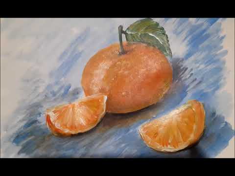 Видео: Новорічний натюрморт - мандарини. 6 клас образотворче мистецтво.