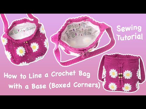Видео: Как связать сумку крючком с подкладкой (с закруглёнными углами) — мастер-класс