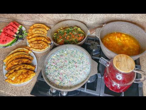Видео: ОБЕД-УЖИН . ОКРОШКА, ИМАМ БАЯЛДЫ , САМЫЕ ВКУСНЫЕ ПИРОЖКИ НА КЕФИРЕ НЕЖНЕЙШЕЕ ТЕСТО