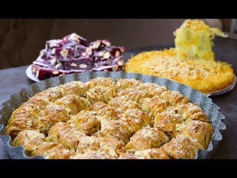 Видео: Готовлю 3 популярных ТУРЕЦКИХ ДЕСЕРТА, Кюнефе, Рахат лукум, Пахлава (баклава)