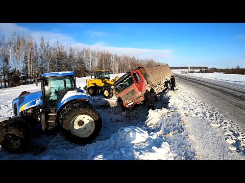 Видео: Опасная и неудачная эвакуация тяжелого самосвала!