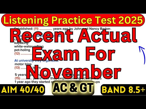 Видео: 15 НОЯБРЯ 2025 Г., 22 НОЯБРЯ 2025 Г. ТЕСТ IELTS LISTENING С ОТВЕТАМИ | LISTENING IELTS 2025