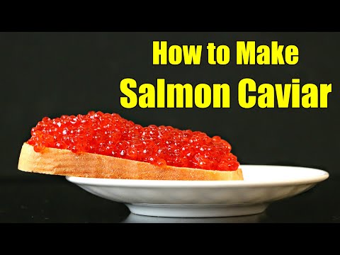 Видео: Икра лосося – как приготовить икру из икринок лосося
