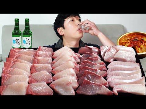 Видео: Сырая рыба Желтохвост MUKBANG REALSOUND ASMR EATINGSHOW