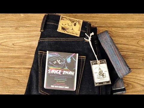 Видео: Джинсы rainbow selvage 21 oz Sauce Zhan aliexpress