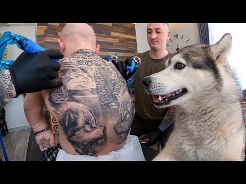 Видео: ШОК! Набил ТАТУ СОБАКИ на всю Спину