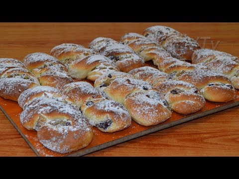 Видео: Булочки - спиральки с яблоками и изюмом.  Готовим с Оксаной Валерьевной.
