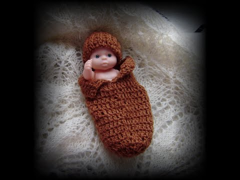 Видео: Вязаный кокон-замена конверту для младенца #lusi_ten