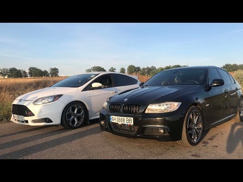 Видео: Понторезка Bmw 328i e90 vs хот-хэтч Ford Focus ST. Кто быстрее на 402 метра ???