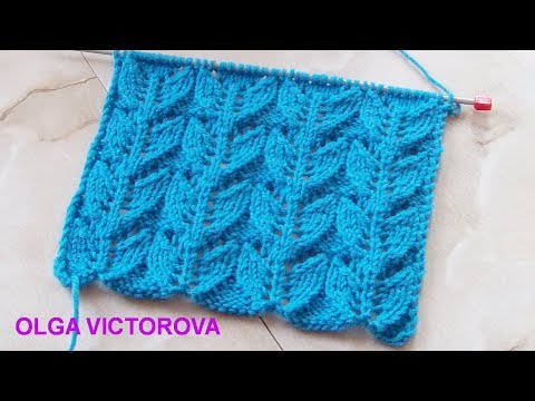 Видео: Ажурный узор  Вязание спицами 306