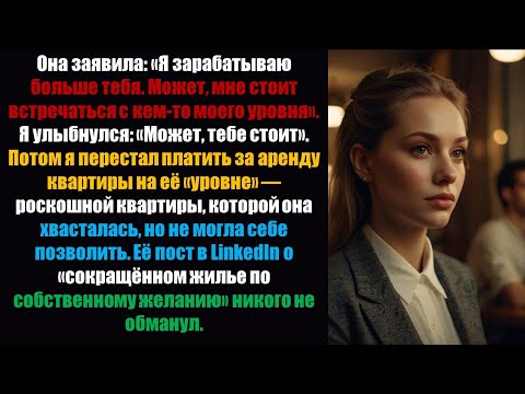 Видео: Она заявила: «Я зарабатываю больше, чем ты. Может быть, мне стоит встречаться с кем-то моего уровня»