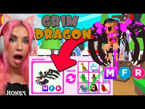 Видео: Затрейдила МЕГА НЕОН GRIM DRAGON | Обменяла новую легу в ADOPT ME ROBLOX!