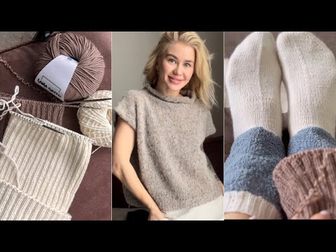 Видео: Вязальный влог. Эпопея с шапками. Твидовый джемпер. Идея вязанного жилета