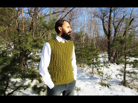 Видео: Вязание мужского жилета с косами