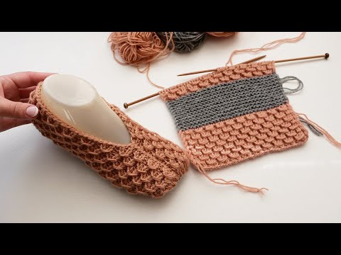 Видео: Вязаные тапочки это просто! 👡 Knitted slippers are easy!