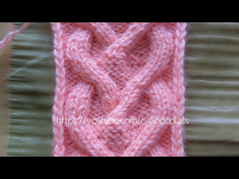 Видео: Узор "Сердце". Вязание спицами.