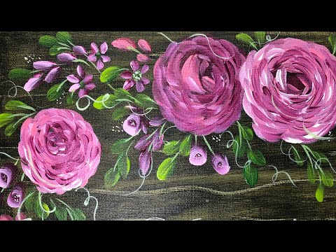 Видео: 2 идеи как нарисовать картины Цветы / Техника акриловыми красками