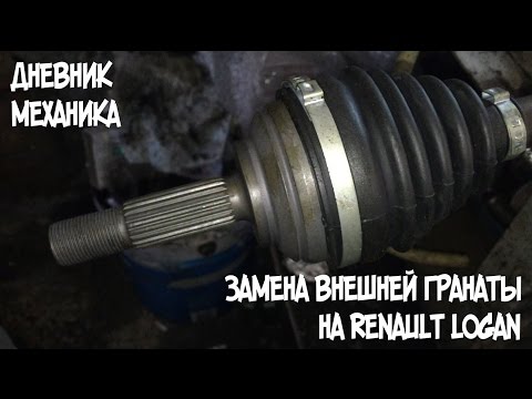 Видео: Замена внешней гранаты на Renault Logan (от 2011г.)