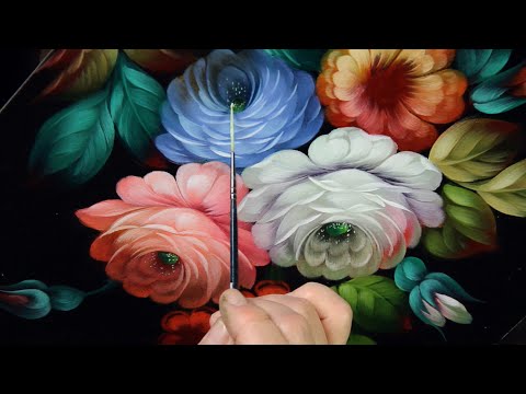 Видео: Расписываю три деревянных панно в одной композиции. Выправка. Жостовская роспись под заказ