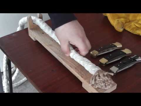 Видео: Рез каната Buck 110 стали S30V лимитка, 440C -1972г., 420HC серийка.