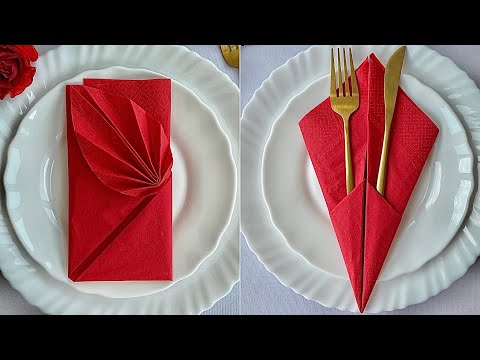 Видео: КРАСИВЫЙ СТОЛ за 5 минут | Два лёгких способа сложить салфетку красиво 🍽