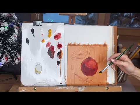 Видео: Масло. Новогодний урок с шариком. Преподаватель Алина Фирсова