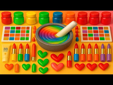 Видео: ASMR DIY слайм видео 🌈 Радужный слайм с косметикой, тенями, уходом и блёстками