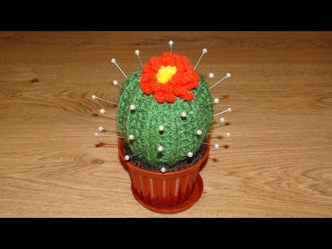 Видео: Игольница кактус крючком