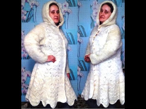 Видео: Эксклюзив,  авторская  работа. Кардиган-пальто с капюшоном.