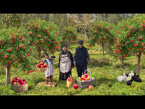 Видео: Бабушка и дедушка варят яблочный джем 🍎 | Домашний вкус из деревни