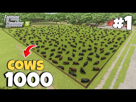 Видео: Я построил ферму на 1000 коров для нового стартапа! | 100 Cows Challenge | Farming Simulator 25