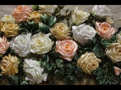 Видео: ПРЯМАЯ РОЗА -- ШКОЛА ВЫШИВКИ ЛЕНТАМИ  Татьяны Шелиповой How to Make Ribbon Roses /자수 리본 장미/ 丝带绣