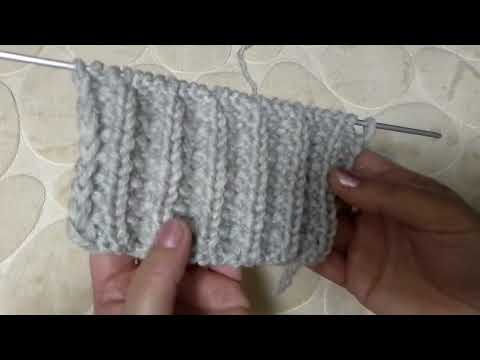 Видео: Узор два ряда, спицами. Фальшивая английская резинка