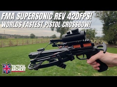 Видео: Обзор FMA Supersonic REV 420fps: самый быстрый в мире пистолетный арбалет! | Tactical Archery UK