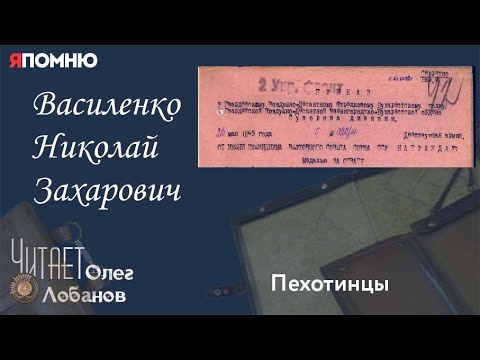 Видео: Василенко Николай Захарович. Проект "Я помню" Артема Драбкина. Пехотинцы.