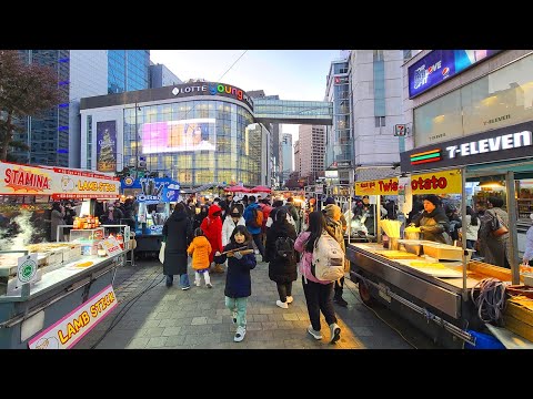 Видео: 4K Seoul Walk, район магазинов и уличной еды Мёндон | Самая популярная и оживленная улица
