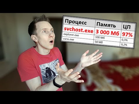 Видео: РЕШЕНИЕ! SVCHOST.exe грузит физическую память WINDOWS 7 (ОЗУ и процессор) на 90-100%