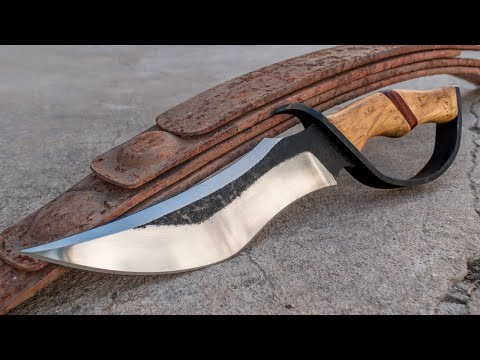 Видео: Изготовление боевого ножа из автомобиля с рессорой.