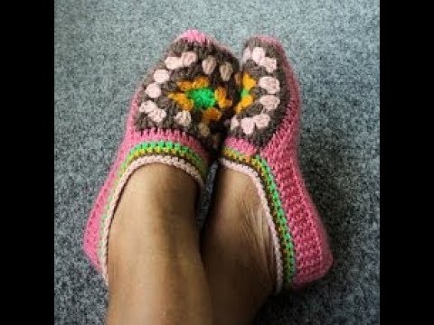 Видео: Тапочки "Бабушкин квадрат"