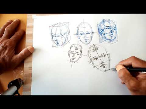Видео: урок 23         обем и ракурс на човешката глава
