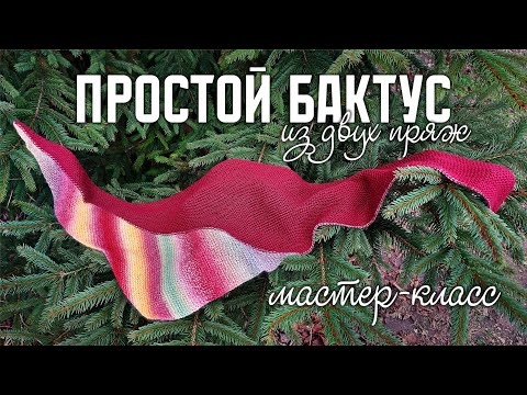 Видео: Простой бактус из двух пряж. Мастер-класс.
