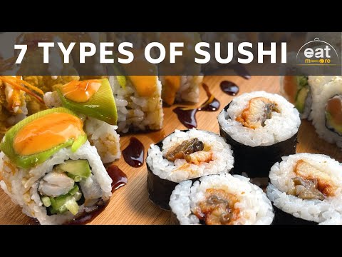 Видео: Как приготовить 7 видов суши Японская еда Дальневосточная кухня