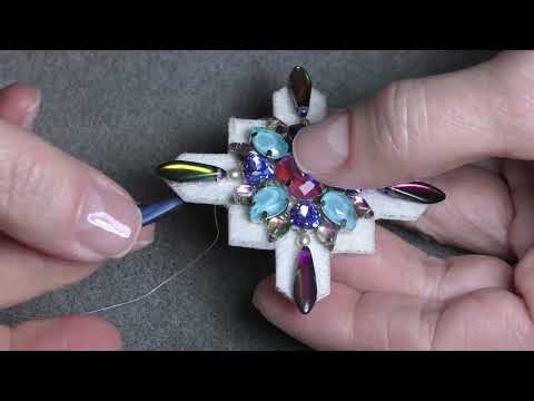 Видео: Tutorial: Beaded embroidery. Brooch/ pendant. Брошь/ кулон Орден из бисера и кристаллов.