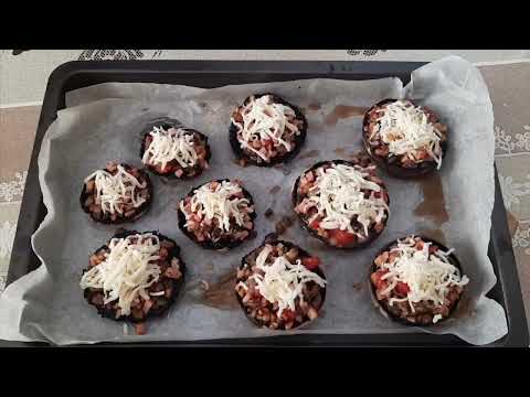 Видео: Пълнени гъби (Портобело) - Stuffed portobello mushrooms